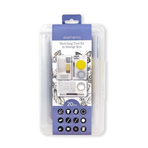 Elements Sketching Tools 20 piece Set with Storage Box