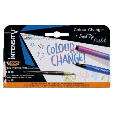 BIC INTENSITY PKT.6 DUAL TIPPED COLOUR CHANGE MARKERS - PASTEL