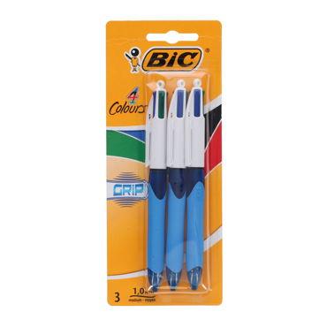 BIC CARD 3 4 COLOUR BALLPOINT PENS - GRIP