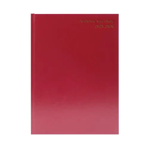 5 Star Academic Diary Week To View A5 Burgundy 2025-2026 KF3A5ABG25
