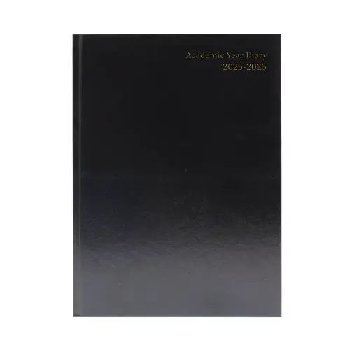 5 Star Academic Diary Week To View A5 Black 2025-2026 KF3A5ABK25