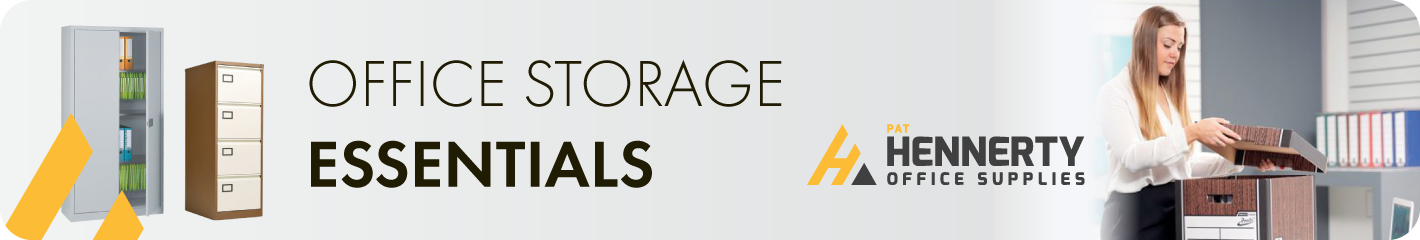 Banner promoting office storage Essentials - Office Supplies