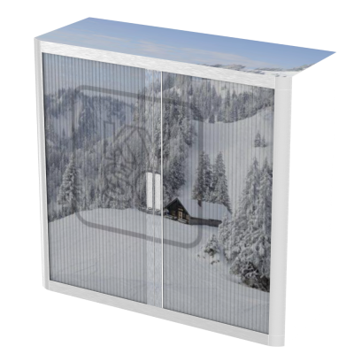 Design Your Own Easy Office Tambour Cupboard 100cm H with 4 shelves EOTAM2M-White-Config