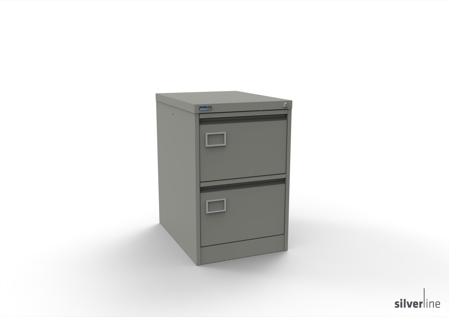 Silverline Secure and Exam  Filing Cabinet 2 drawer Secure and Exam  foolscap 711Hx458Wx620mmD FCEX2FSB Goose Grey