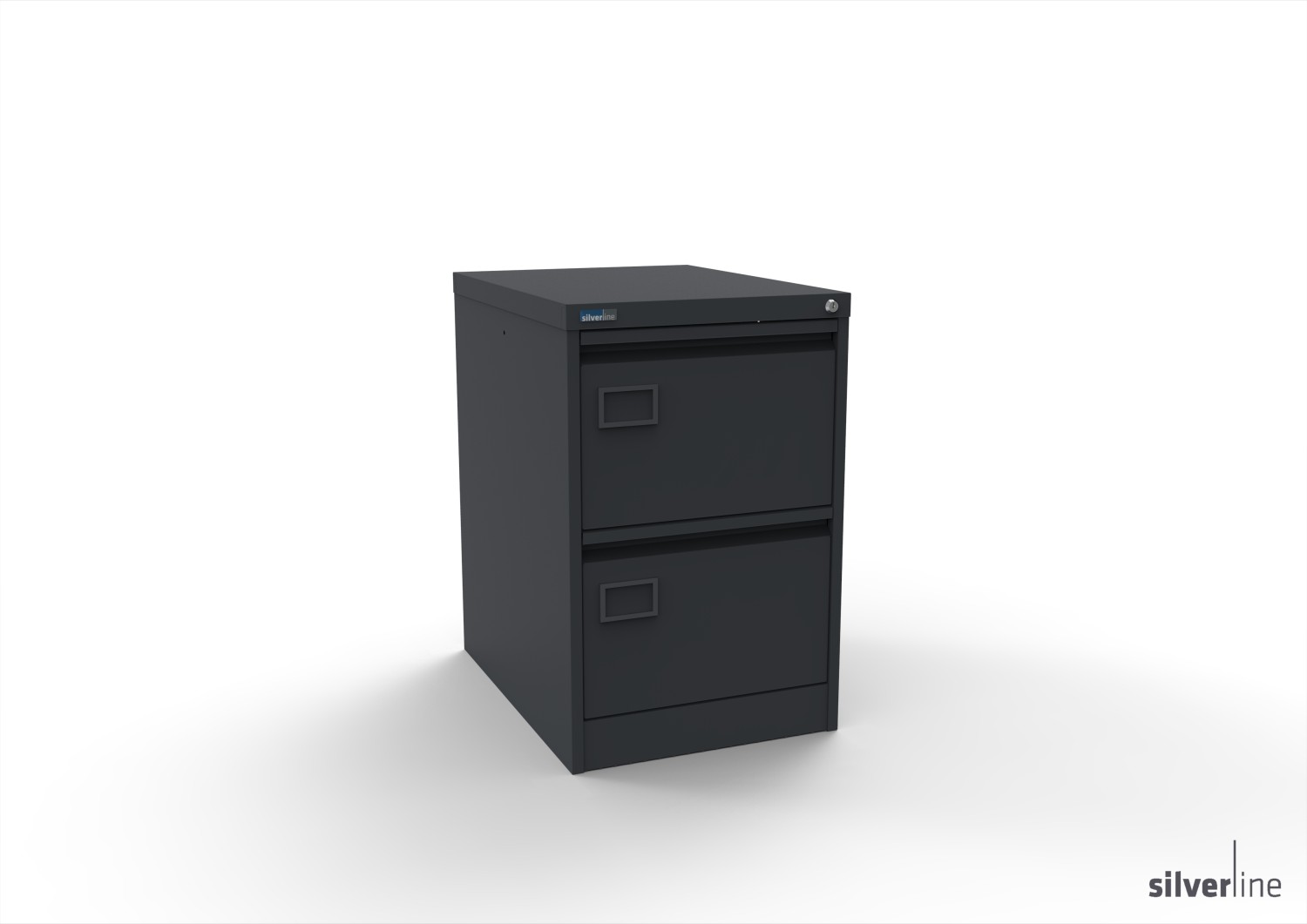 Silverline Secure and Exam  Filing Cabinet 2 drawer Secure and Exam  foolscap 711Hx458Wx620mmD FCEX2FSB Graphite Grey