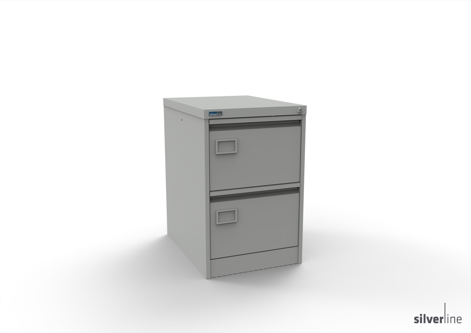 Silverline Secure and Exam  Filing Cabinet 2 drawer Secure and Exam  foolscap 711Hx458Wx620mmD FCEX2FSB Light Grey