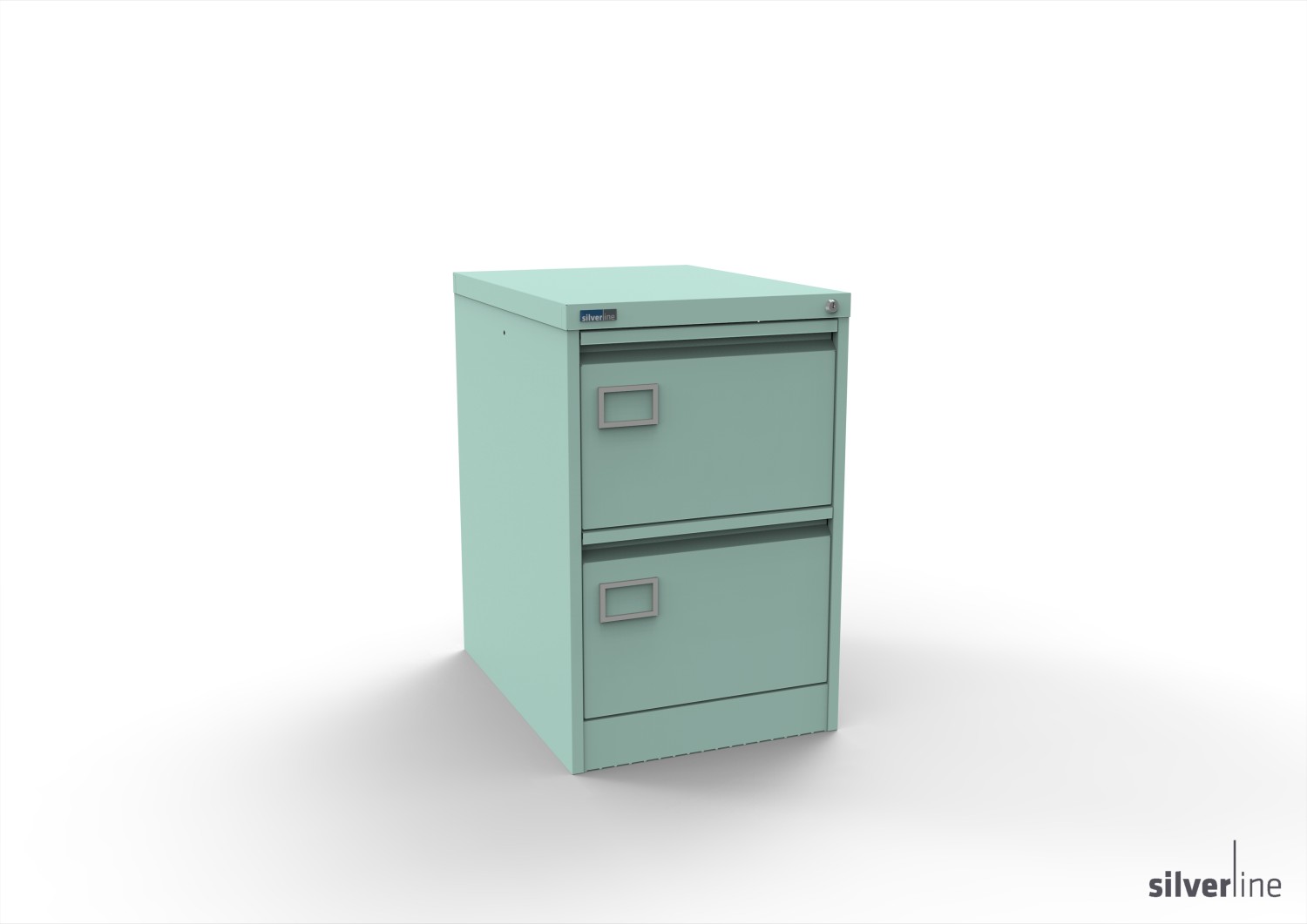 Silverline Secure and Exam  Filing Cabinet 2 drawer Secure and Exam  foolscap 711Hx458Wx620mmD FCEX2FSB Peppermint Green