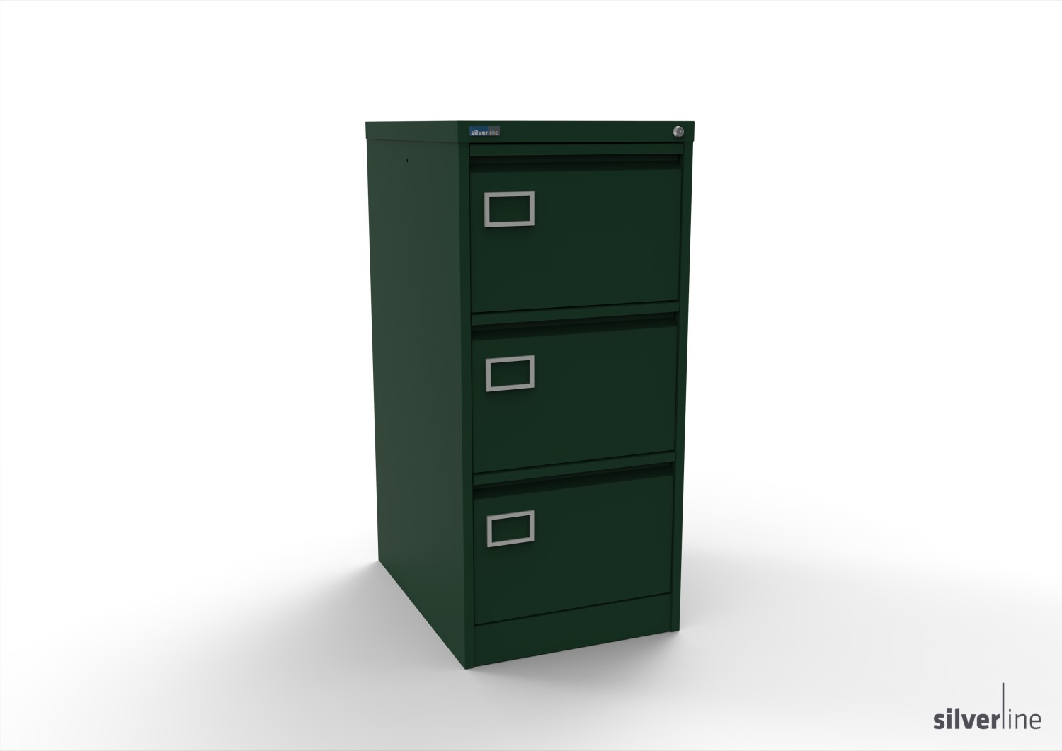 Silverline Secure and Exam  Filing Cabinet 3 drawer Secure and Exam  foolscap 1009Hx458Wx620mmD FCEX3FSB Racing Green