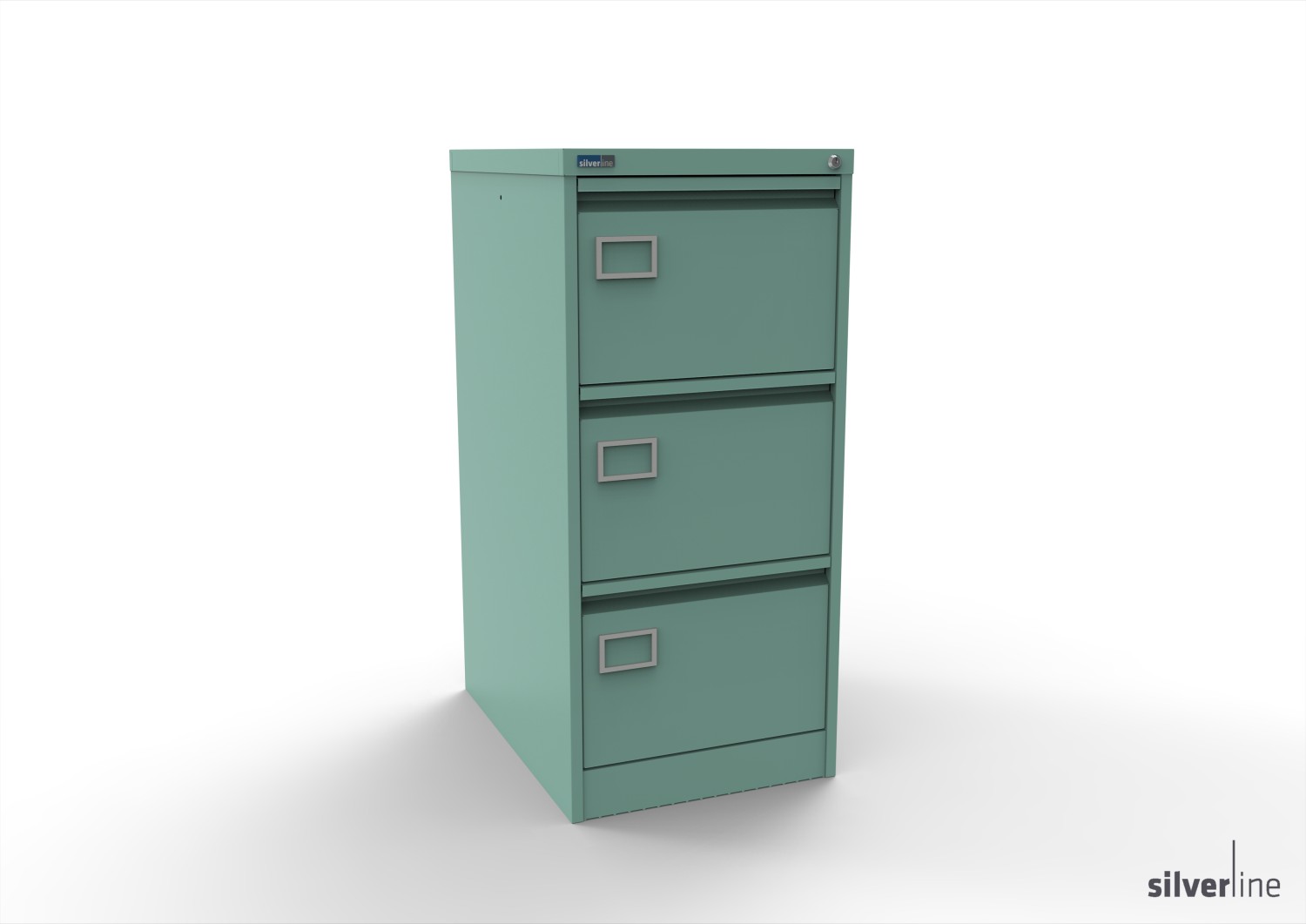 Silverline Secure and Exam  Filing Cabinet 3 drawer Secure and Exam  foolscap 1009Hx458Wx620mmD FCEX3FSB Pastel Turquoise