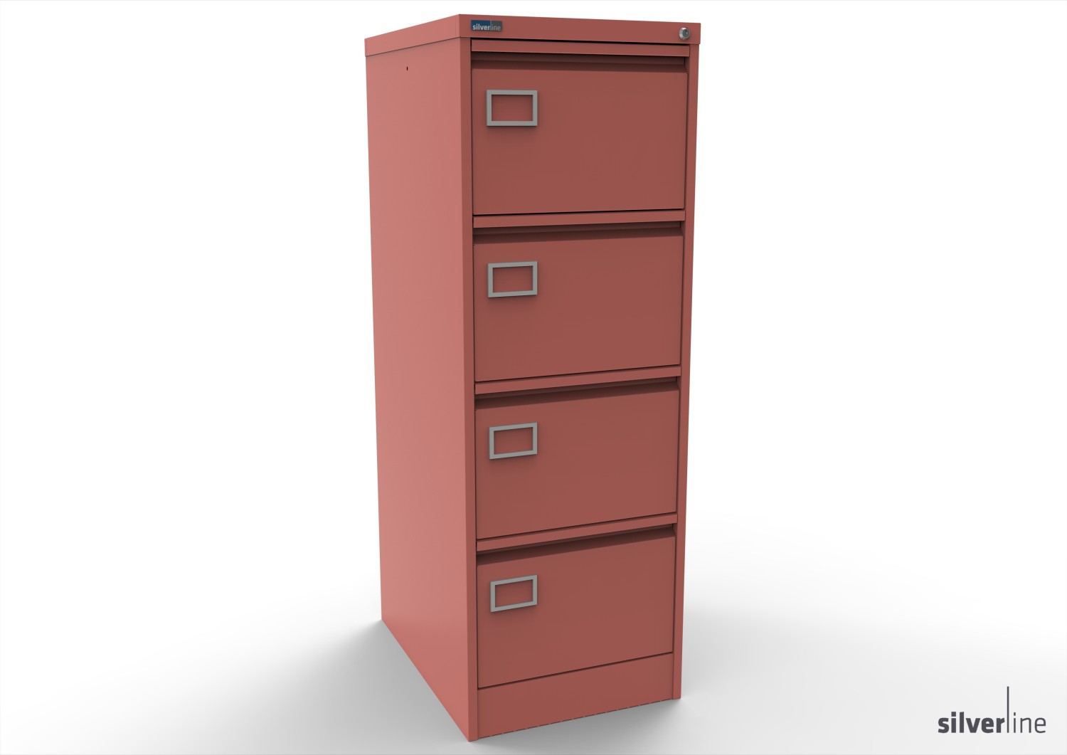 Silverline Secure and Exam  Filing Cabinet 4 drawer Secure and Exam  foolscap 1320Hx458Wx620mmD FCEX4FSB Antique Pink
