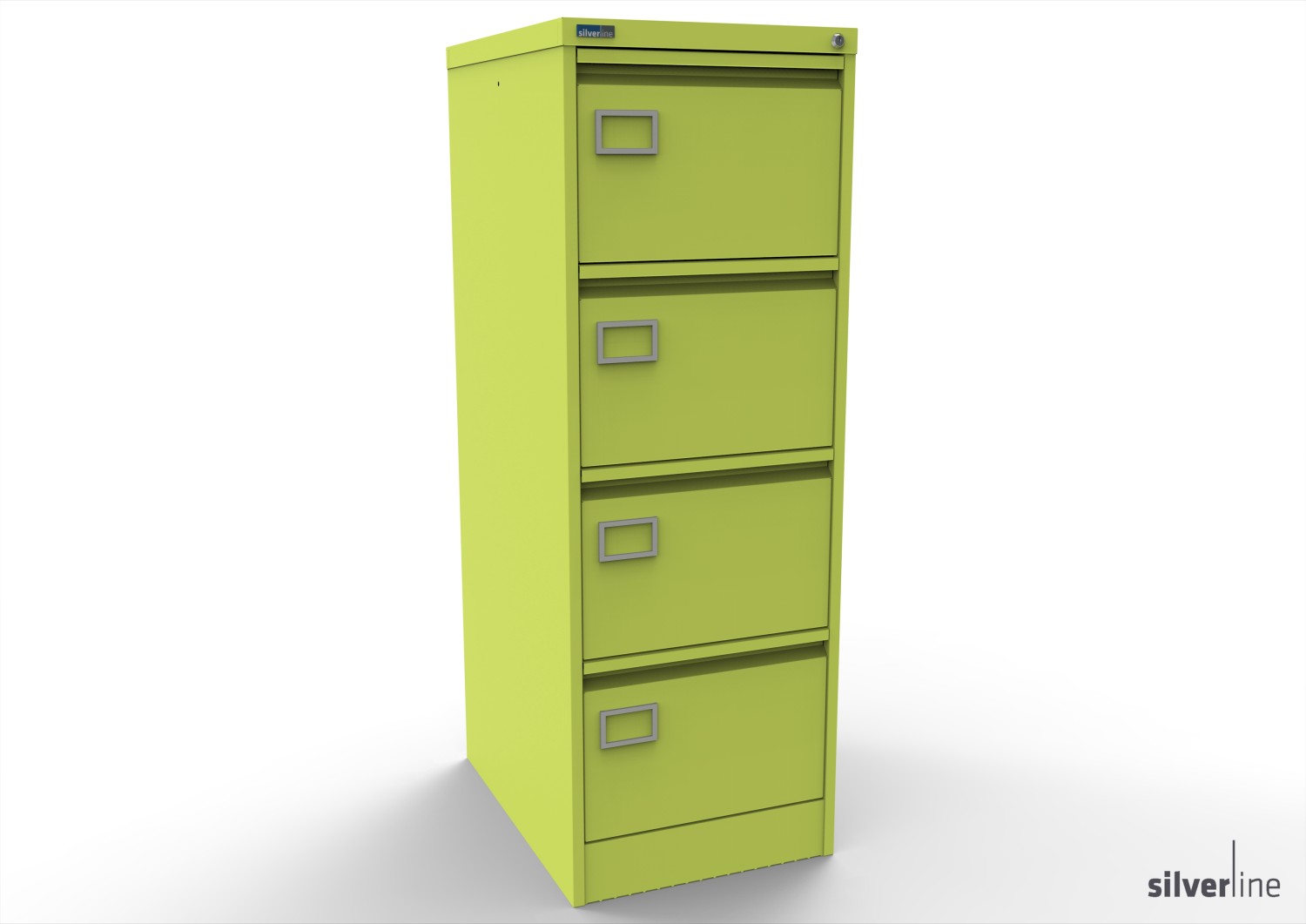 Silverline Secure and Exam  Filing Cabinet 4 drawer Secure and Exam  foolscap 1320Hx458Wx620mmD FCEX4FSB Chlorophyll