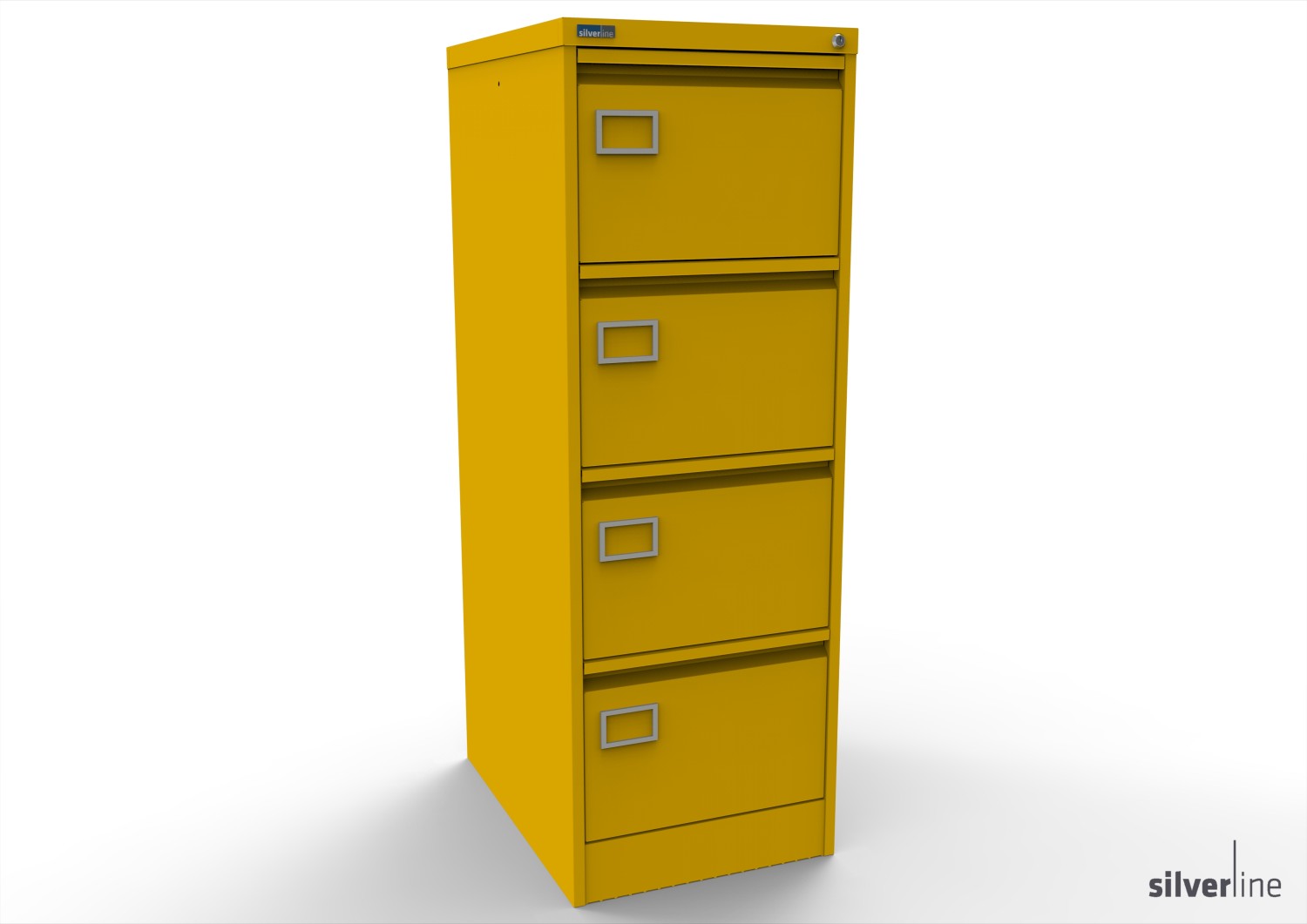 Silverline Secure and Exam  Filing Cabinet 4 drawer Secure and Exam  foolscap 1320Hx458Wx620mmD FCEX4FSB Sunshine Yellow