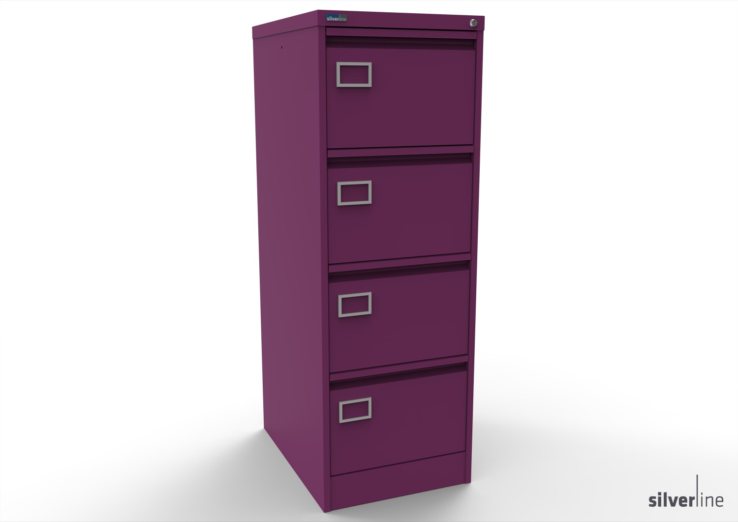 Silverline Secure and Exam  Filing Cabinet 4 drawer Secure and Exam  foolscap 1320Hx458Wx620mmD FCEX4FSB Traffic Purple