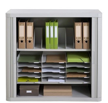Design Your Own Easy Office Tambour 100cm H with 2 Shelves EOTAM1M-White-Config