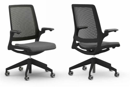 Eva Task Office Chair Black Frame Dark Grey Seat
