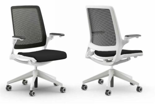 Eva Task Office Chair WhiteFrame Black Seat