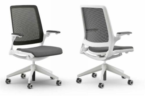 Eva Task Office Chair WhiteFrame Dark Grey Seat