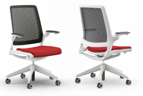 Eva Task Office Chair WhiteFrame Red Seat