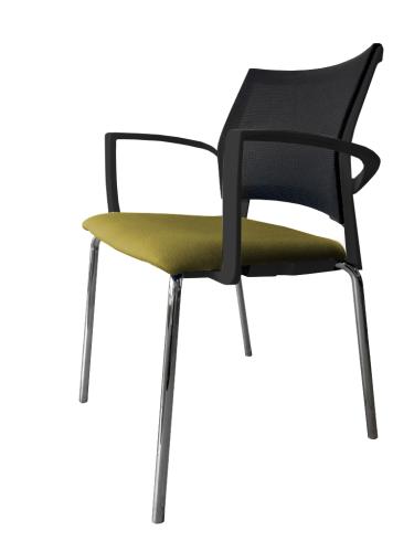 Gaius Mesh Visitor Chair Black Frame Green Seat