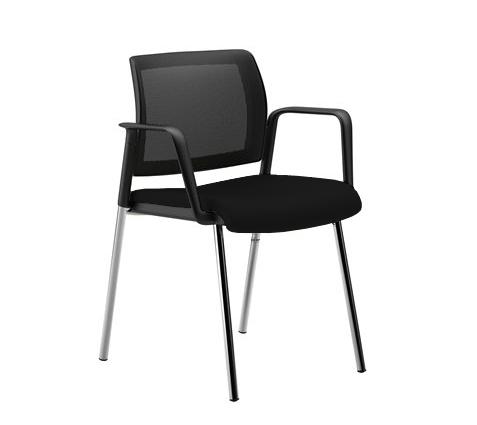 Kind Mesh Visitor Chair Black Frame Black Seat