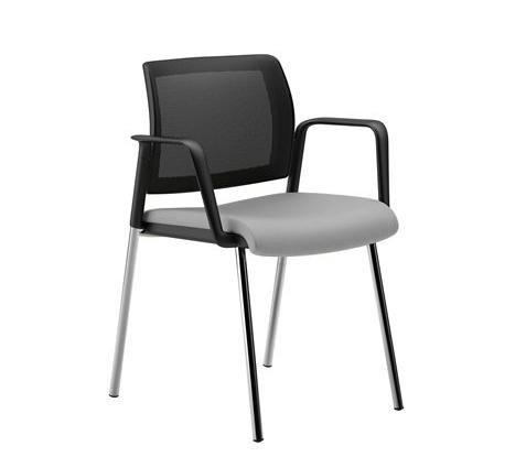 Kind Mesh Visitor Chair Black Frame Light Grey Seat