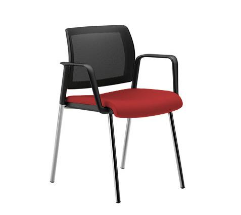 Kind Mesh Visitor Chair Black Frame Red Seat