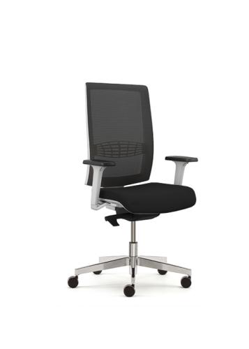 Kind Operators Chair Black Seat and White Arm Frames