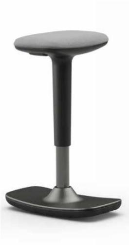 Leo Stool Black Light Grey Fabric