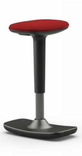 Leo Stool Red Black Fabric