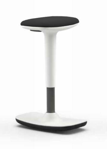 Leo Stool White Black Fabric