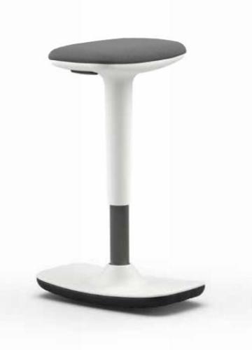 Leo Stool White Dark Grey Fabric