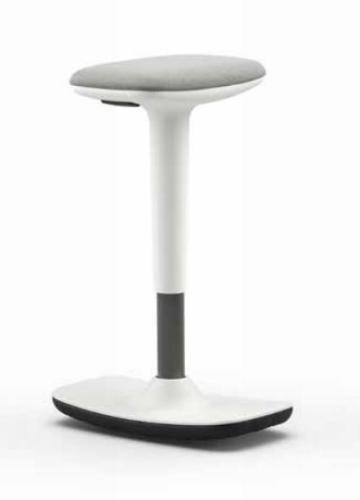 Leo Stool White Light Grey Fabric