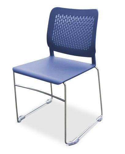 Malika Chair Blue Skid Base