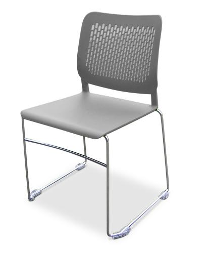 Malika Chair Grey Skid Base