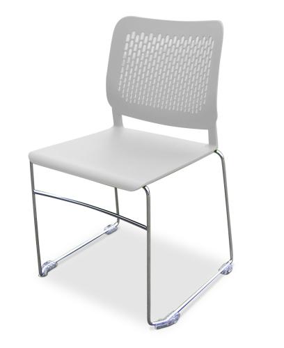 Malika Chair White Skid Base