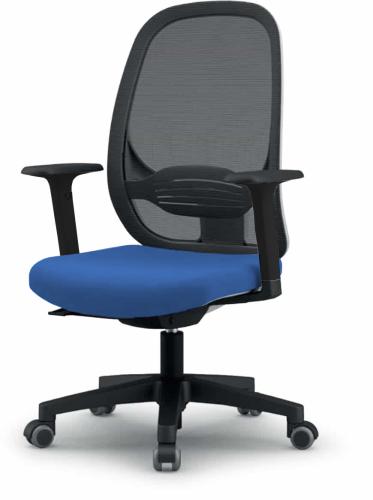 Sammy Operators Chair Dark Blue Seat White Frame