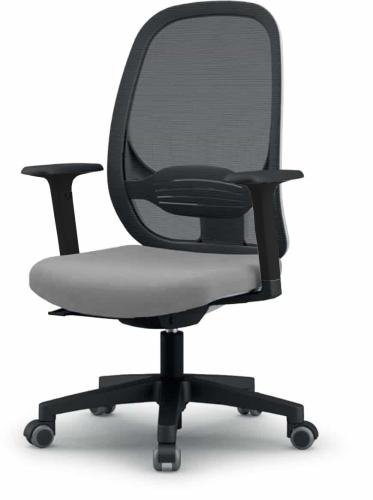Sammy Operators Chair Light Grey Seat White Frame