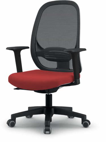 Sammy Operators Chair Red Seat White Frame