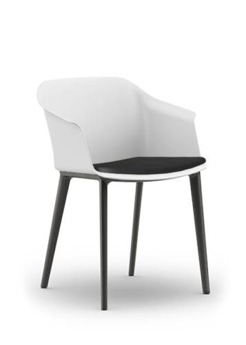 Aran Visitor Chair Snowball, Black Seat