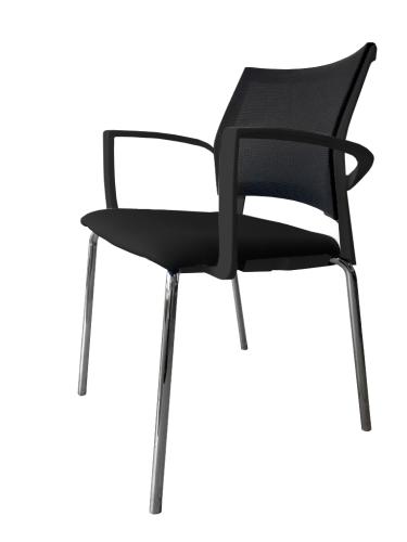Gaius Mesh Visitor Chair Black Frame Black Seat
