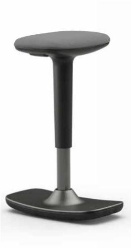 Leo Stool Black Dark Grey Fabric