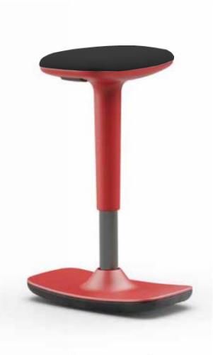Leo Stool Red Black Fabric