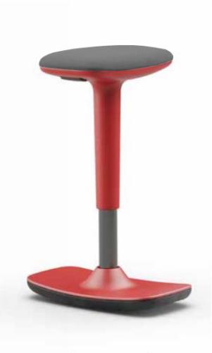 Leo Stool Red Dark Grey Fabric