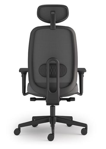 Maeve Operators Chair Black with Headrest. Black Fabric Seat