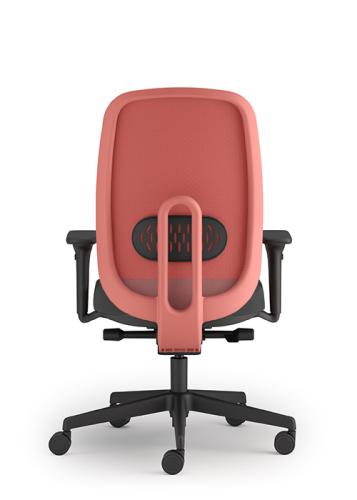 Maeve Operators Chair Teracotta Red. Black Fabric Seat
