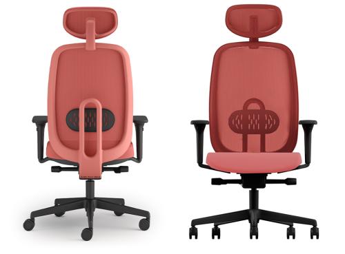 Maeve Operators Chair Teracotta Red with headrest. Time 4021 Red Fabric