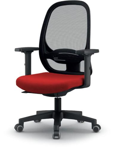 Sammy Operators Chair Red Seat Black Frame