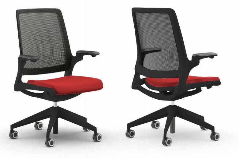 Eva Task Office Chair Black Frame Red Seat