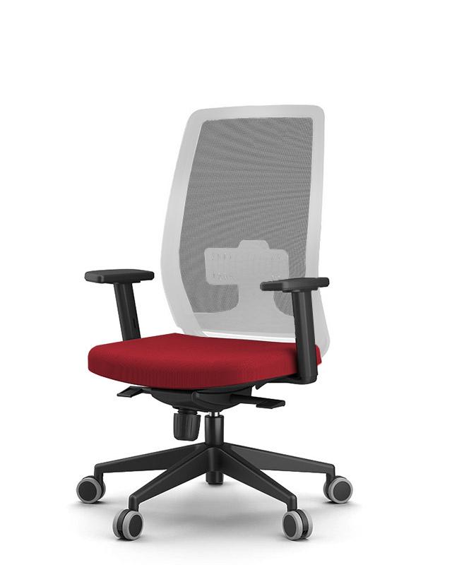 Jen Operators Chair White Frame Red Seat