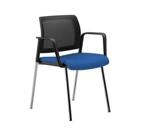 Kind Mesh Visitor Chair Black Frame Blue Seat